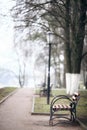 City Ã¢â¬â¹Ã¢â¬â¹alley autumn bench loneliness Royalty Free Stock Photo